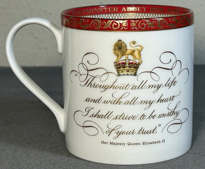2013 English Royal Collection Trust Bone China Queen Elizabeth II Diamond Jubilee Coronation Anniversary Commemorative Mug