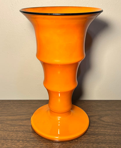 1930’s Czechoslovakia Art Deco Tango Glass Footed Trumpet Vase