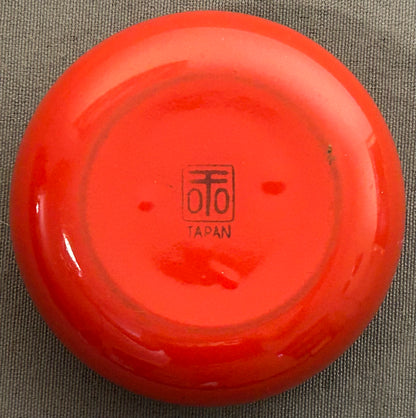 Vintage 1960’s OTO Mid Century Modern Bright Orange Enamelware Ashtray Made in Japan