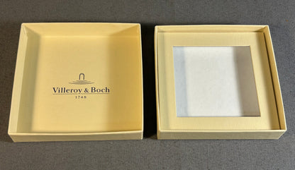 2002 Villeroy & Boch Porcelain Blue Cornflower Floral Motif Square Trinket Dish with Original Box