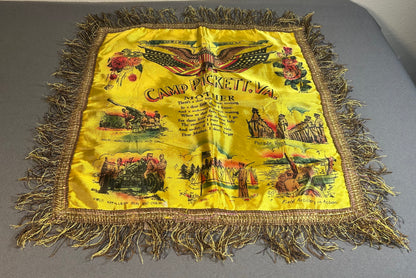 1940’s American World War II Camp Pickett, Virginia Mother Poem Sweetheart Silk Textile