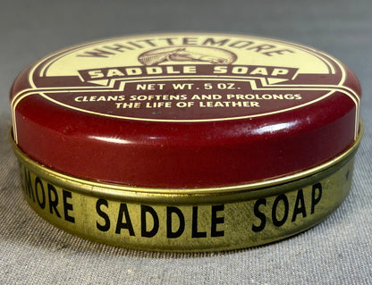 Vintage Circa 1970 American Whittemore Saddle Soap Metal Tin