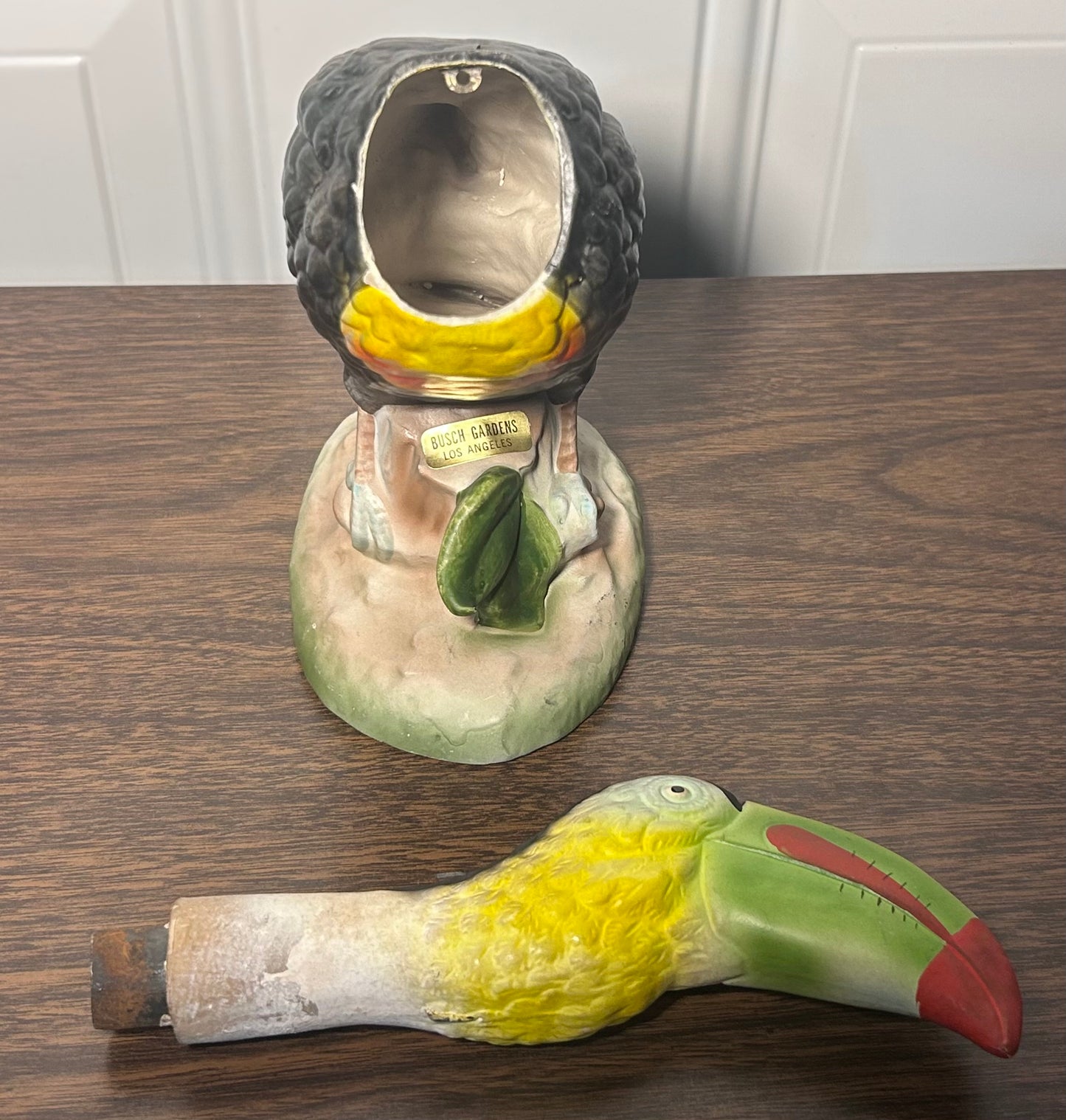 Vintage 1960’s Busch Gardens Los Angeles Souvenir Chalkware Toucan Bird Nodder