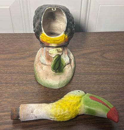 Vintage 1960’s Busch Gardens Los Angeles Souvenir Chalkware Toucan Bird Nodder