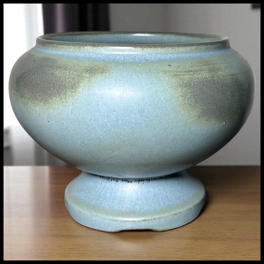 Vintage Circa 1970 American Frankoma Pottery Prairie Green Footed Planter/Vase (#22A)