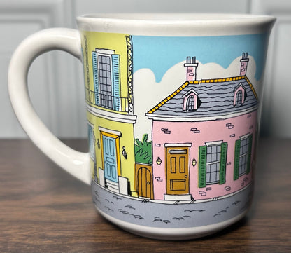 Vintage 1982 Vieux Carre Creations New Orleans French Quarter Royal Street Ceramic Coffee Mug