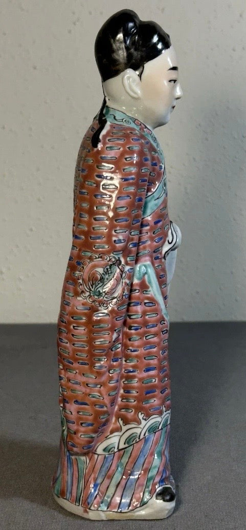 1920’s Chinese Jingdezhen Famille Rose Export Porcelain Scholar Figurine (Early Republic Period)