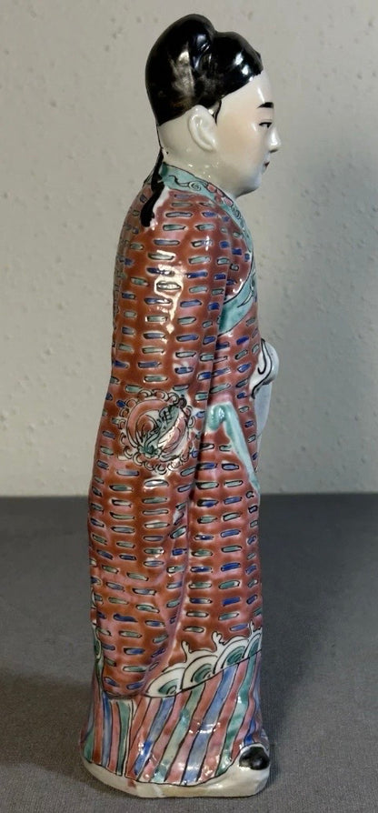 1920’s Chinese Jingdezhen Famille Rose Export Porcelain Scholar Figurine (Early Republic Period)