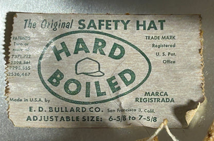 Vintage 1950’s American E.D. Bullard Co. Hard Boiled Aluminum Hard Hat