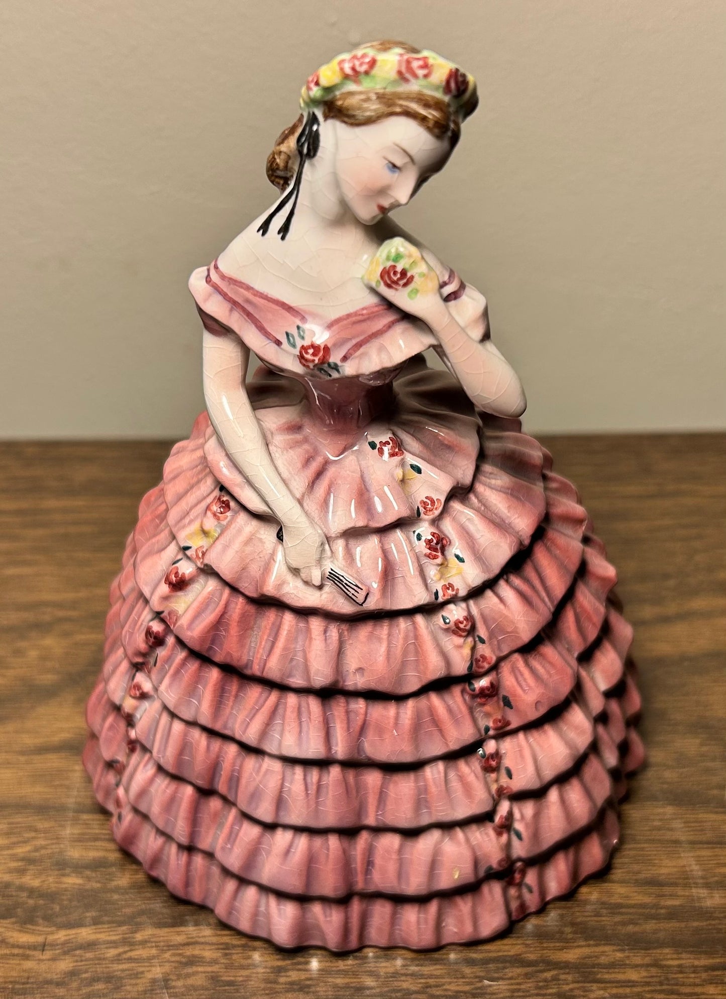 Circa 1948 American Goldscheider Everlast Corp. Ceramic Quadrille Woman Figurine by P. Porcher