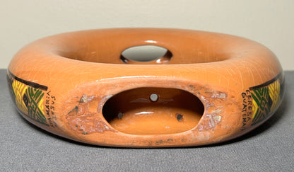 Vintage Circa 1970 Santa Maria de Jesus Ceresa Guatemala Pottery Terracotta Standing Ring Vase