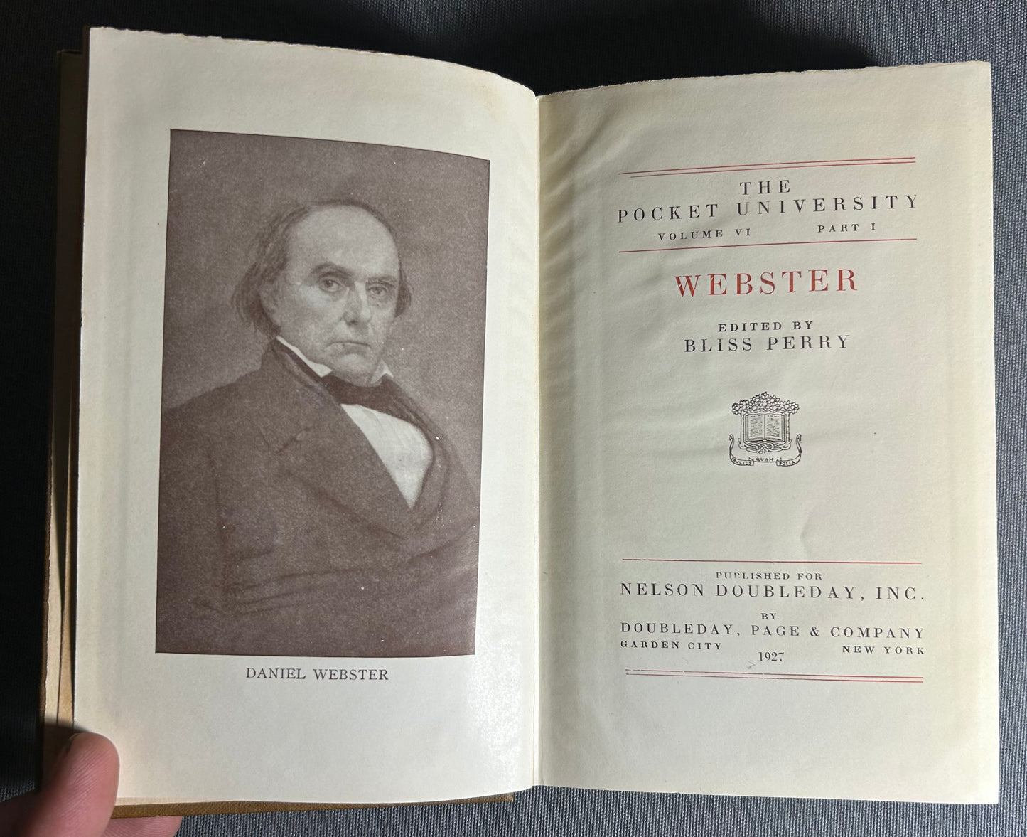 1927 American “The Pocket University - Volume VI, Part I: Webster” Hardcover Book