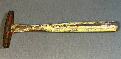 Vintage American Circa 1950 Steel Head/Painted Off-White Wooden Handle Tack Hammer Upholstery Tool