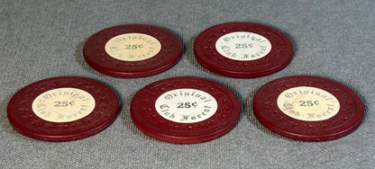 Vintage 1944-1952 American Club Forest Illegal Casino Gambling Club 25¢ Clay Poker Chip