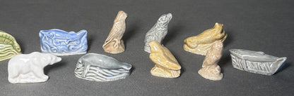 Vintage Lot of 14 1998-2002 English Wade Porcelain North American Endangered Animals Whimsies