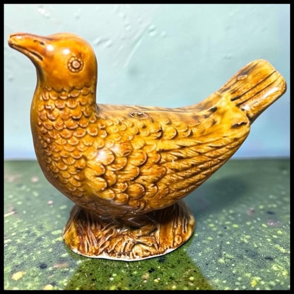 Mid 19th Century English Victorian Staffordshire Treacle Glazed Porcelain Bird Whistle