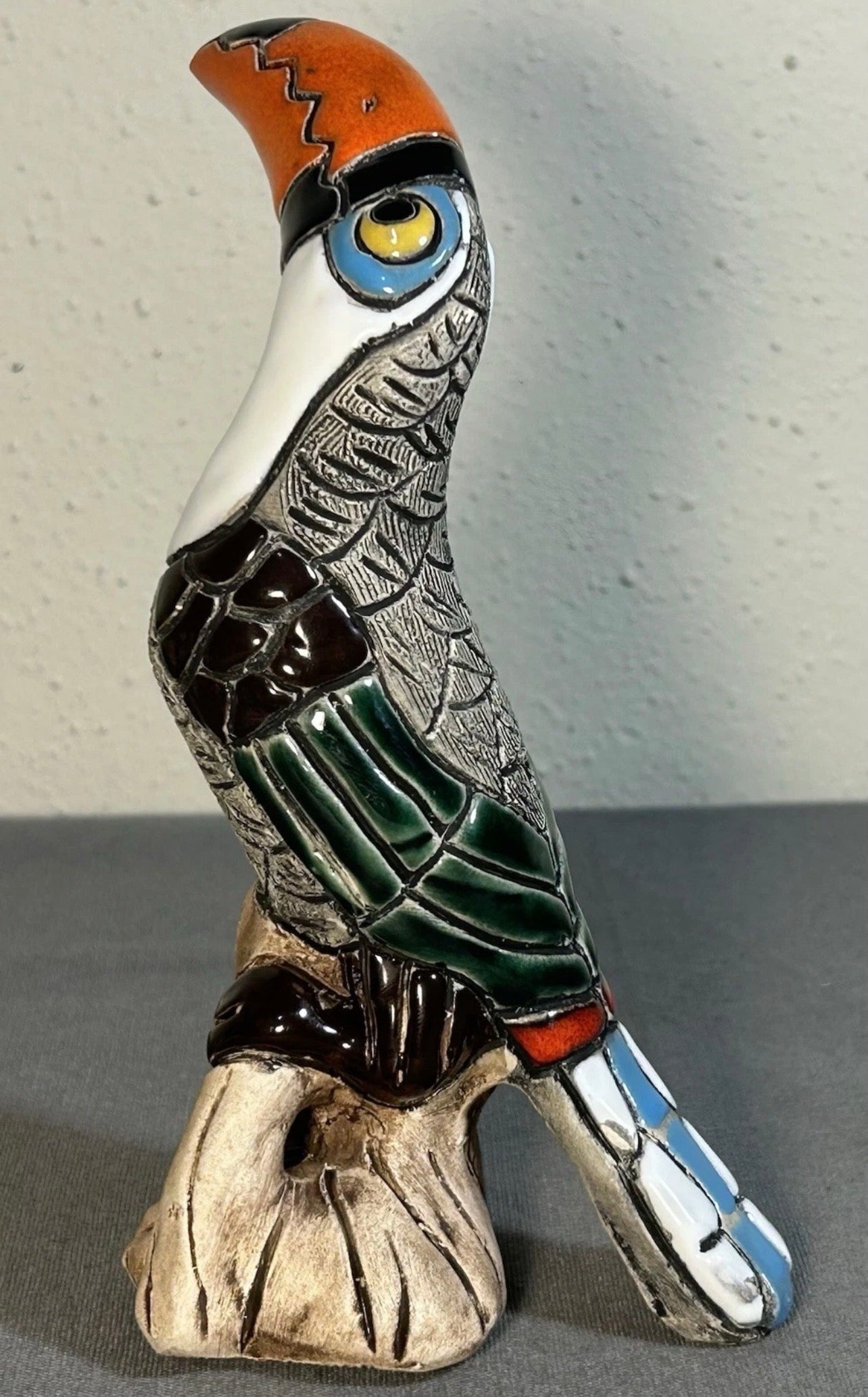 Vintage Circa 1970 Venezuelan Art Pottery Ceramic Toucan Souvenir Figurine