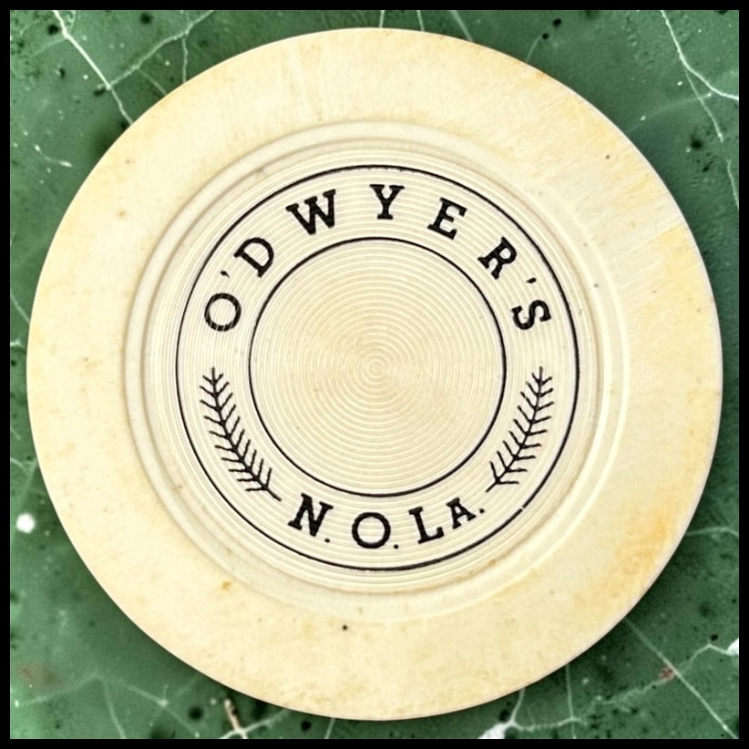 Vintage 1949-1951 American O’Dwyer’s Illegal Casino Gambling Club Non-Denominated Clay Roulette Chip (New Orleans/Jefferson, Louisiana)