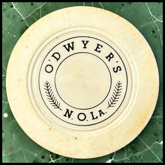 Vintage 1949-1951 American O’Dwyer’s Illegal Casino Gambling Club Non-Denominated Clay Roulette Chip (New Orleans/Jefferson, Louisiana)