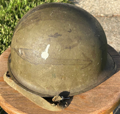 Vintage Late 1960’s Vietnam War-Era United States M1 Steel Combat Helmet Trench Art