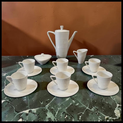 Vintage 1950's German Mid Century Modern Hans Achtziger Hutschenreuther Selb Porcelain “Apart” 17-Piece Demitasse Coffee Service Set