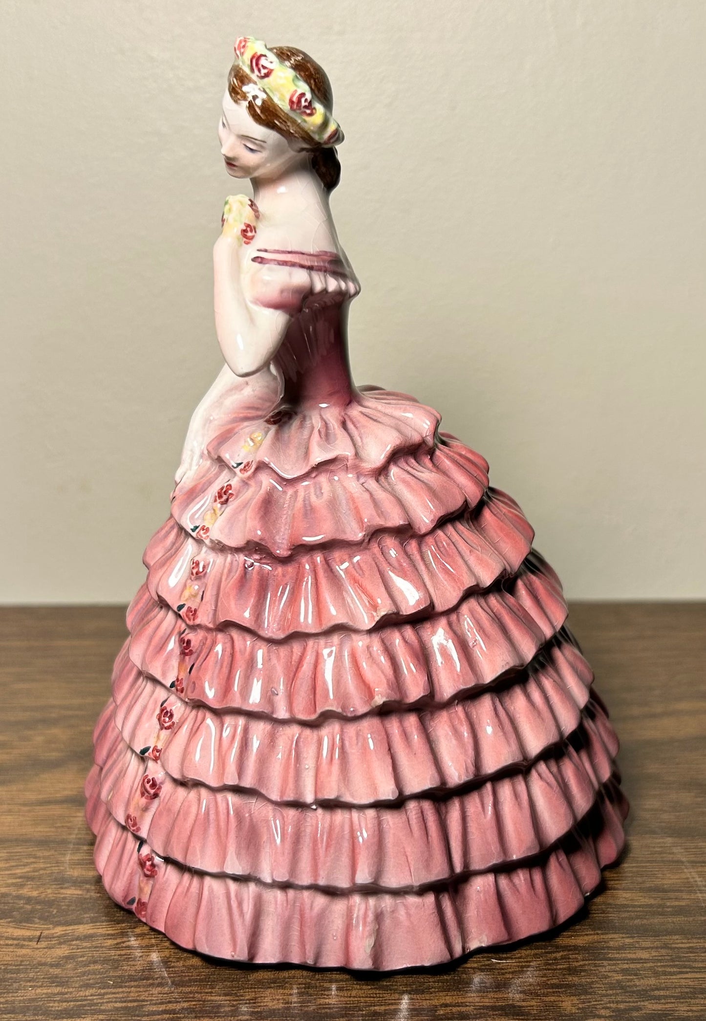 Circa 1948 American Goldscheider Everlast Corp. Ceramic Quadrille Woman Figurine by P. Porcher