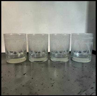 Set of 4 2017 Mignon Faget Ochsner Health System 75th Anniversary Lowball/Rocks Glasses
