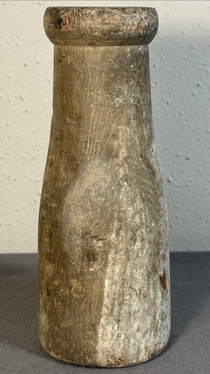 Early 20th Century American Primitive Wooden Carnival Weighted Gaffed Knock-Down Milk Bottle Target