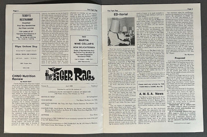 Vintage Louisiana State University School of Medicine The Tiger Rag Satirical Magazine (April 1980)