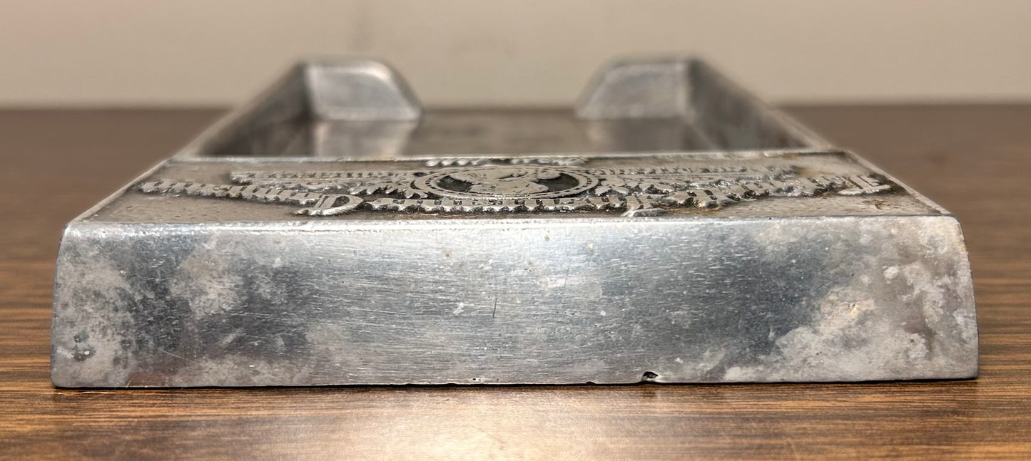 Vintage Mid 20th Century Lafayette Insurance Company New Orleans, Louisiana Pewtarex Metal Receipt Tray