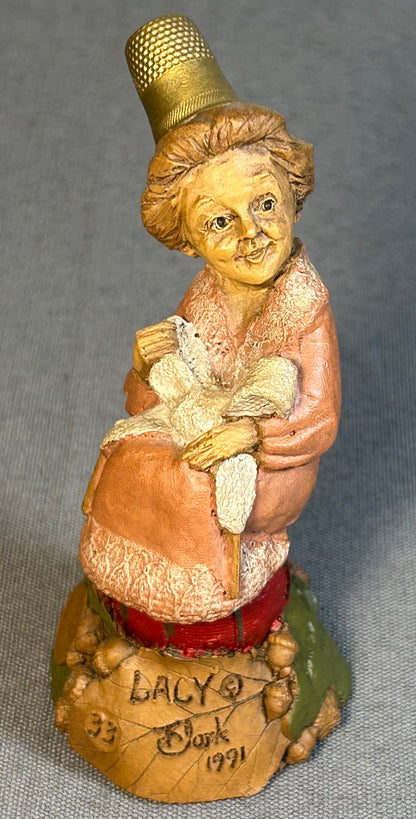 Vintage 1991 American Tom Clark Lacy Resin Thimble Gnome Figurine with COA and Story Card