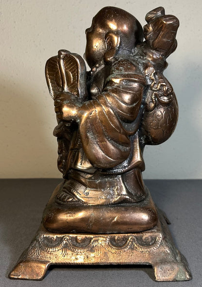Early 20th Century American Orientalist Style Laughing Buddha Gilded Spelter Statue