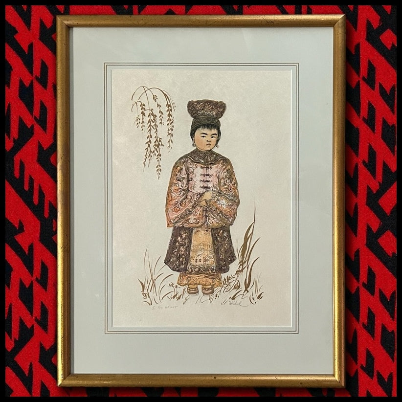Edna Hibel - “Li Hong of Beijing” Signed Framed Limited Edition Lithograph Print (#1/42) (American) (20th Century)