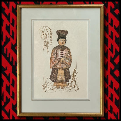 Edna Hibel - “Li Hong of Beijing” Signed Framed Limited Edition Lithograph Print (#1/42) (American) (20th Century)