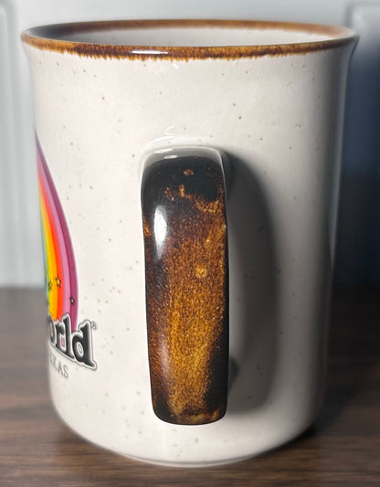 Vintage 1970’s Astroworld Houston Rainbow Motif Speckled Stoneware Souvenir Coffee Mug