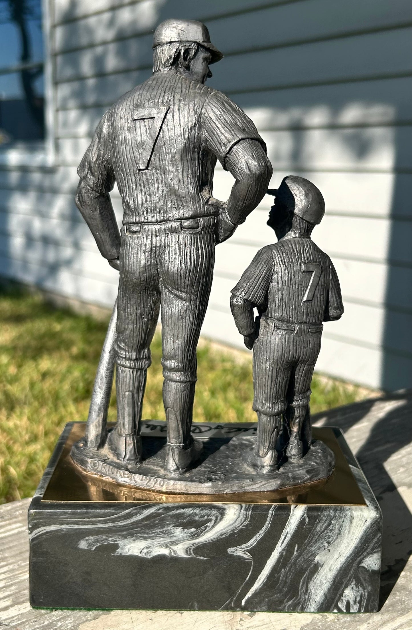 Vintage Michael Ricker - “The Legend Lives” Mickey Mantle Signed Pewter Limited Edition Sculpture on Marble Base (#465/500) (New Orleans)