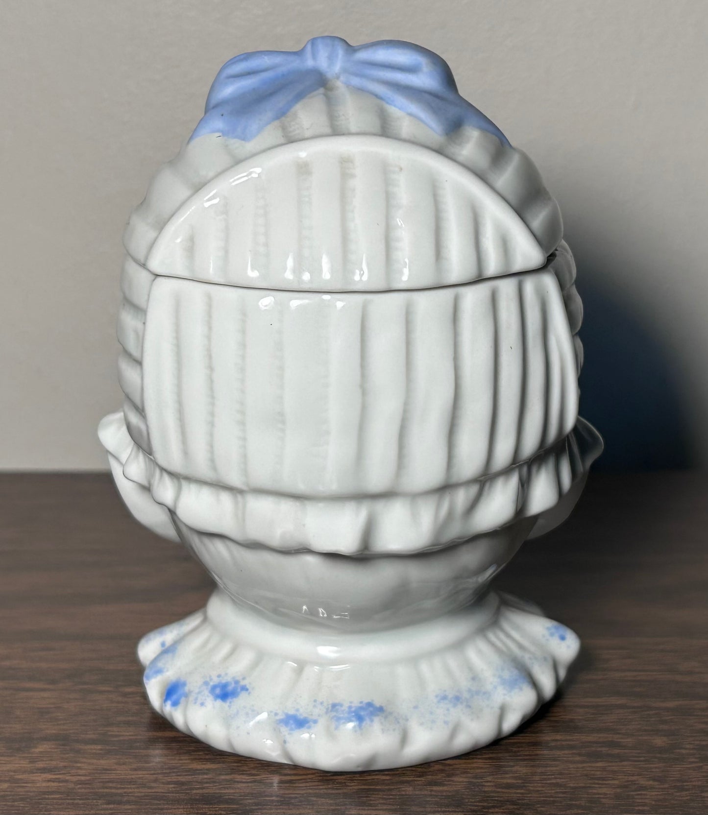 Early 20th Century German Porcelain Baby Boy Head Figural Lidded Jar