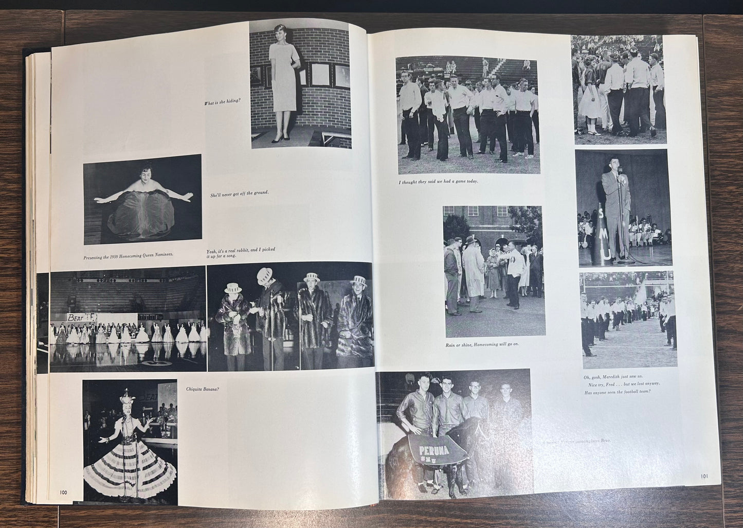Vintage 1960 Southern Methodist University Mustangs Rotunda Hardcover Yearbook