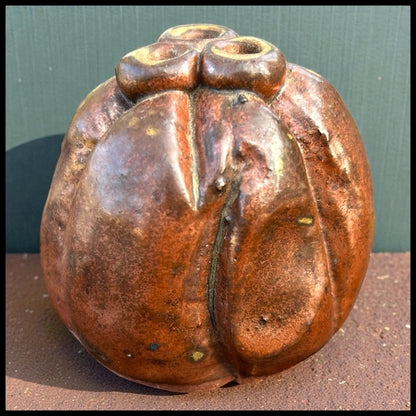 Vintage 1976 American Julie Larson Pottery Contemporary Style Weed Rock Pot Vessel