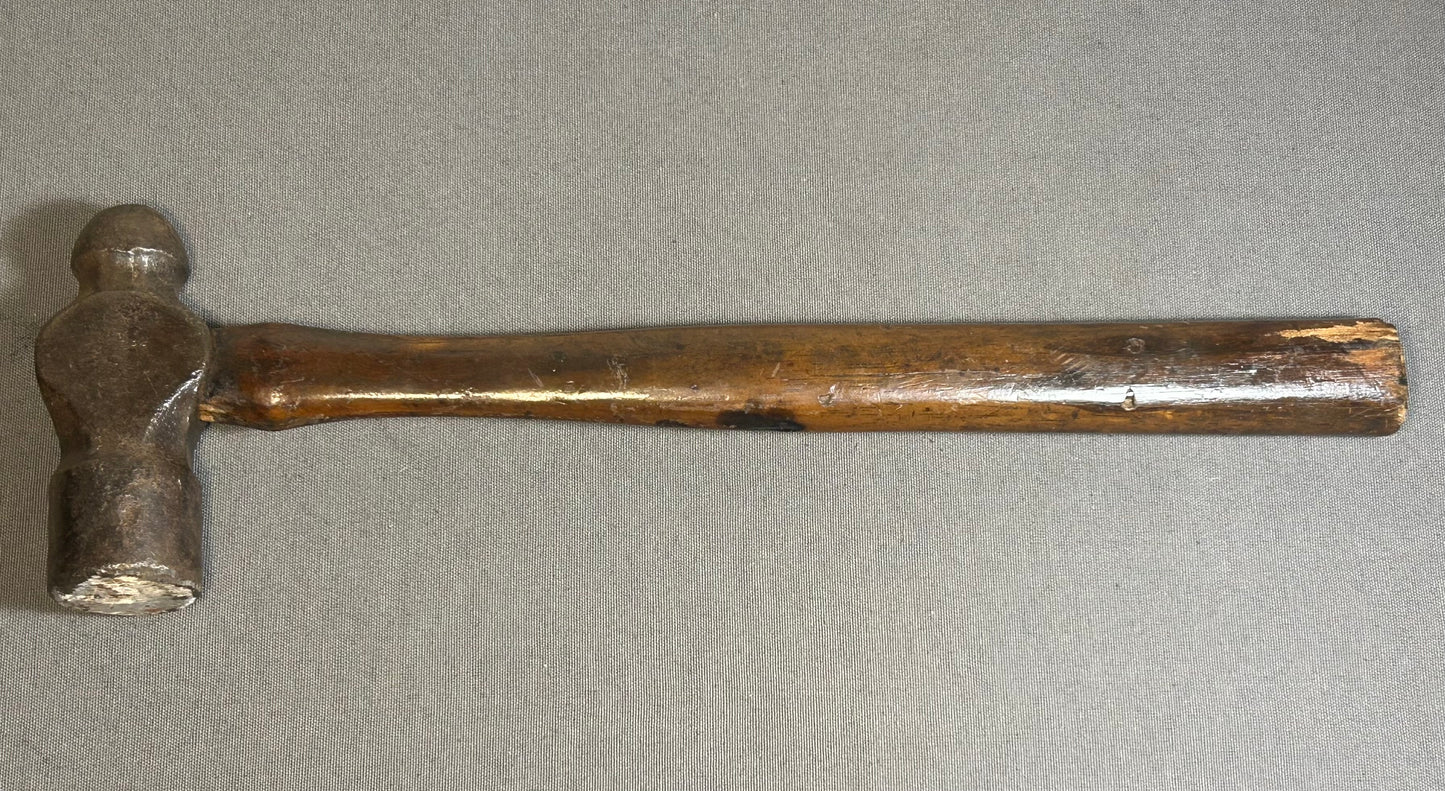 1930’s American Forged Steel Head/Wooden Handle Ball Peen Hammer
