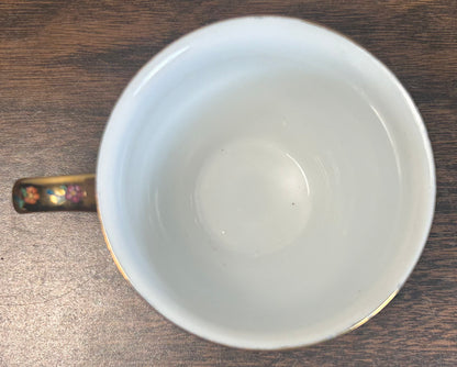 Vintage 1970’s Chinese Zhongguo Chao Cai Gilded Mille Fleur Porcelain Teacup