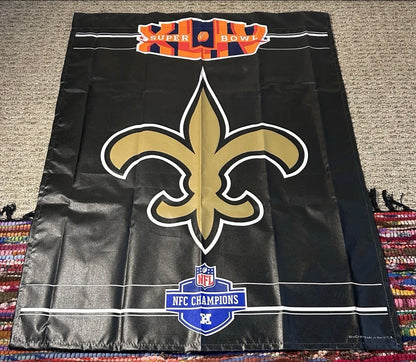 2010 New Orleans Saints Super Bowl XLIV NFC Champs Vinyl Banner Flag Made by WinCraft Sports