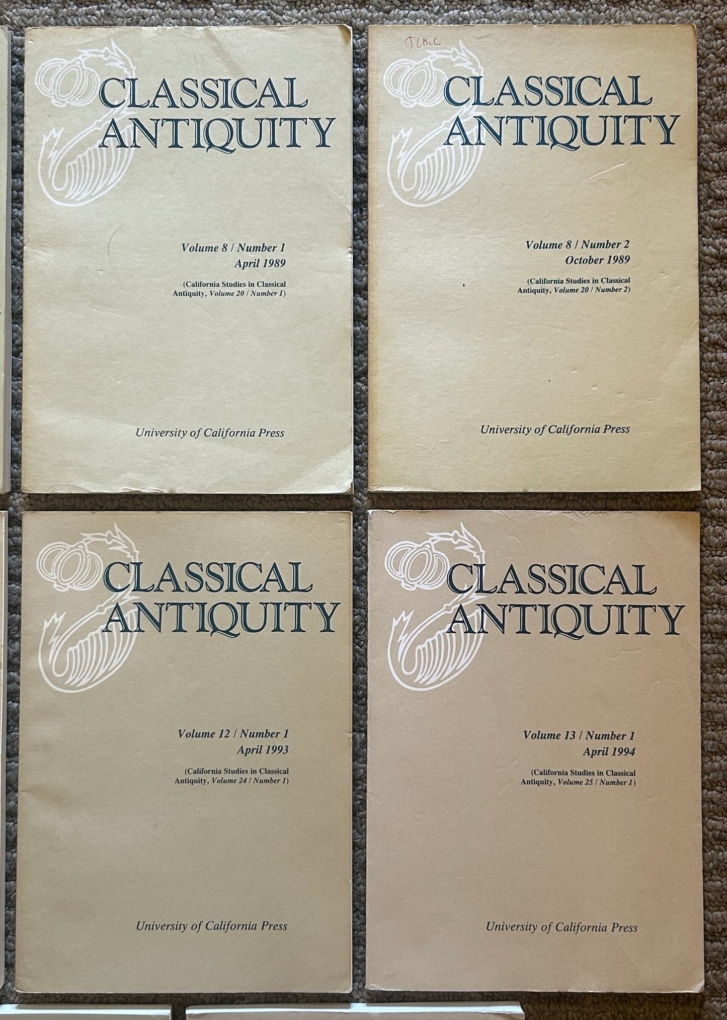 Lot of 11 Vintage 1984-1999 American Classic Antiquity Academic Journals Published by University of California Press