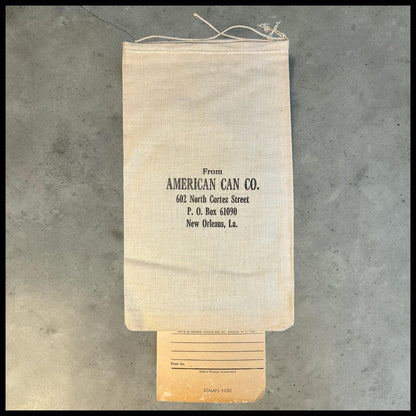 Vintage 1970’s American Can Company New Orleans, Louisiana Canvas Mailing Bag