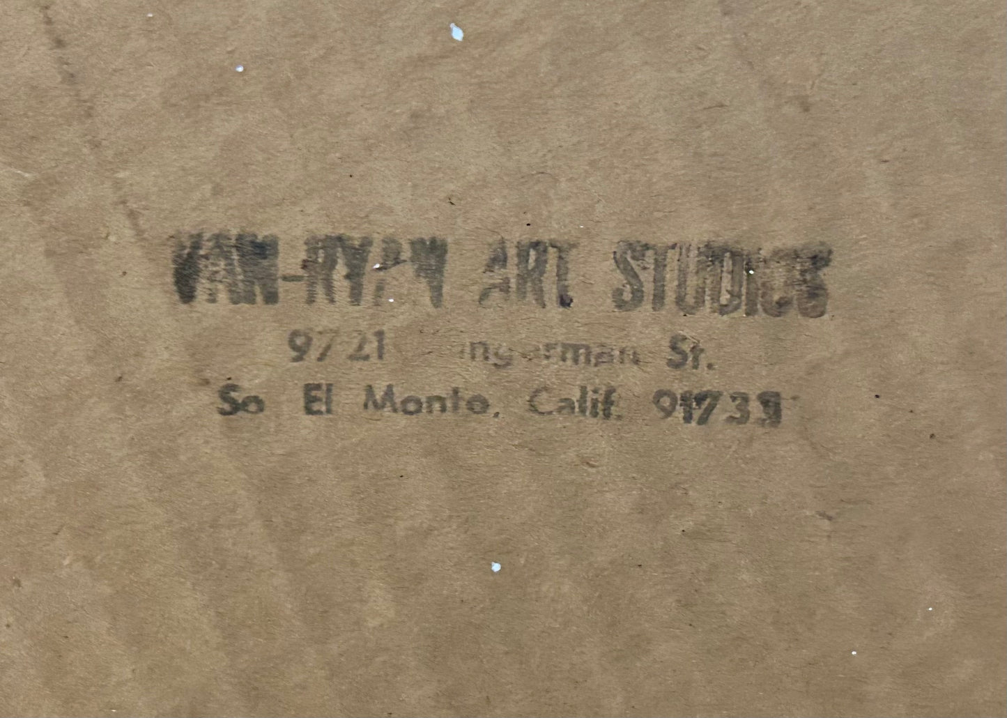 Vintage Mid 20th Century American Mid Century Modern Van-Ryan Art Studios Spanish Style Courtyard Framed Light Up Black Velvet Painting (California)