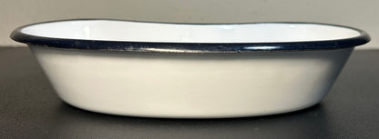 Vintage Mid 20th Century American White Porcelain Enamelware Medical Surgical Tray Kidney Dish