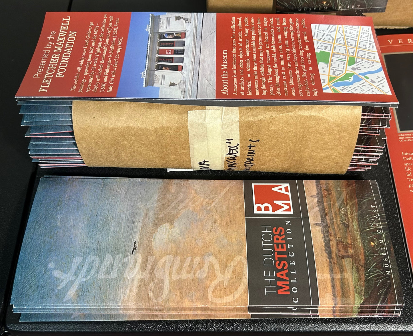 Leverage: Redemption – Season 1, Episode 1: "The Too Many Rembrandts Job" – Master Prop Archive Lot of 154 Belkin Museum Brochures and Maxwell Misprints
