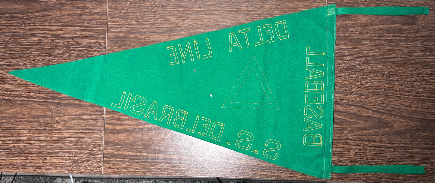 Circa 1940 S.S. Delbrasil Delta Line Ship Baseball Pennant