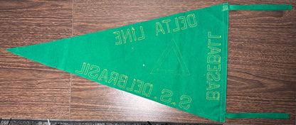 Circa 1940 S.S. Delbrasil Delta Line Ship Baseball Pennant
