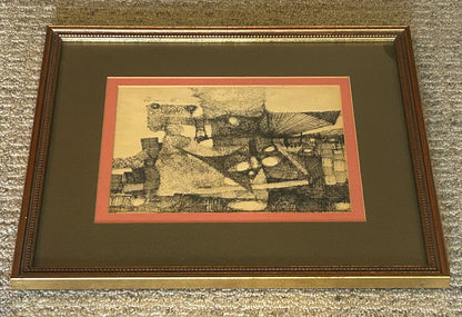 Vintage Francisco McBride - Untitled Framed Pen/Ink Drawing (1961) (New Orleans)
